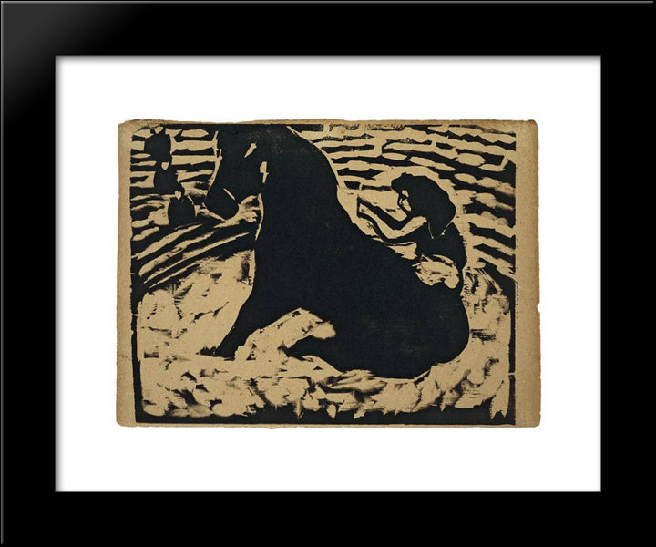 Equestrienne 20x24 Black Modern Wood Framed Art Print Poster by Kirchner, Ernst Ludwig