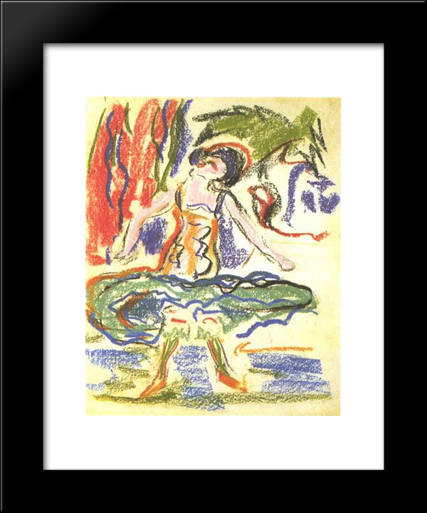 Female Cabaret Dancer 20x24 Black Modern Wood Framed Art Print Poster by Kirchner, Ernst Ludwig