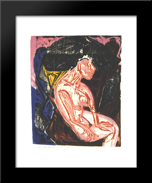 Female Lover 20x24 Black Modern Wood Framed Art Print Poster by Kirchner, Ernst Ludwig