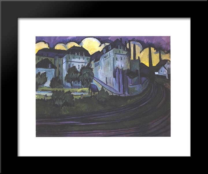 Gateway To The Freight Depot In Altstadt 20x24 Black Modern Wood Framed Art Print Poster by Kirchner, Ernst Ludwig