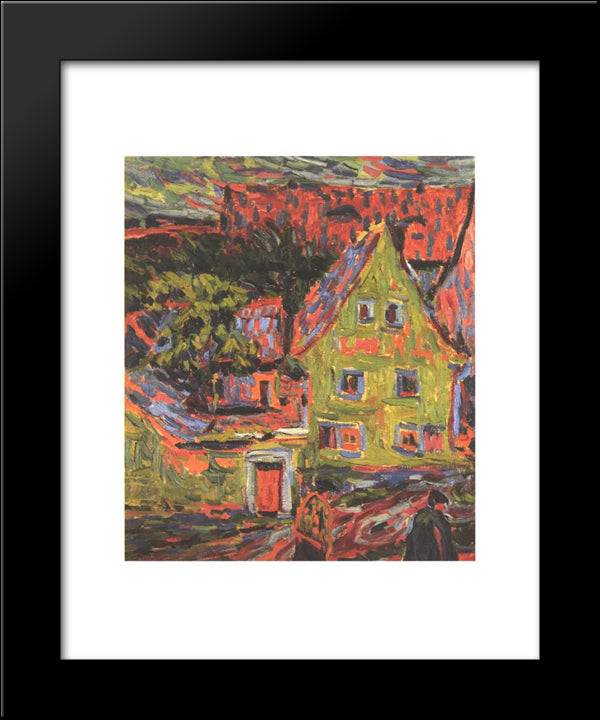 Green House 20x24 Black Modern Wood Framed Art Print Poster by Kirchner, Ernst Ludwig