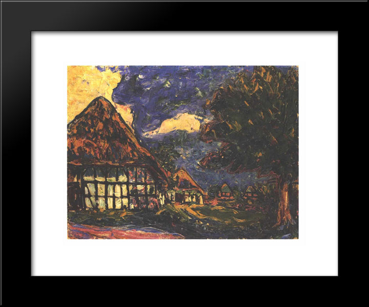 House On Fehmarn 20x24 Black Modern Wood Framed Art Print Poster by Kirchner, Ernst Ludwig