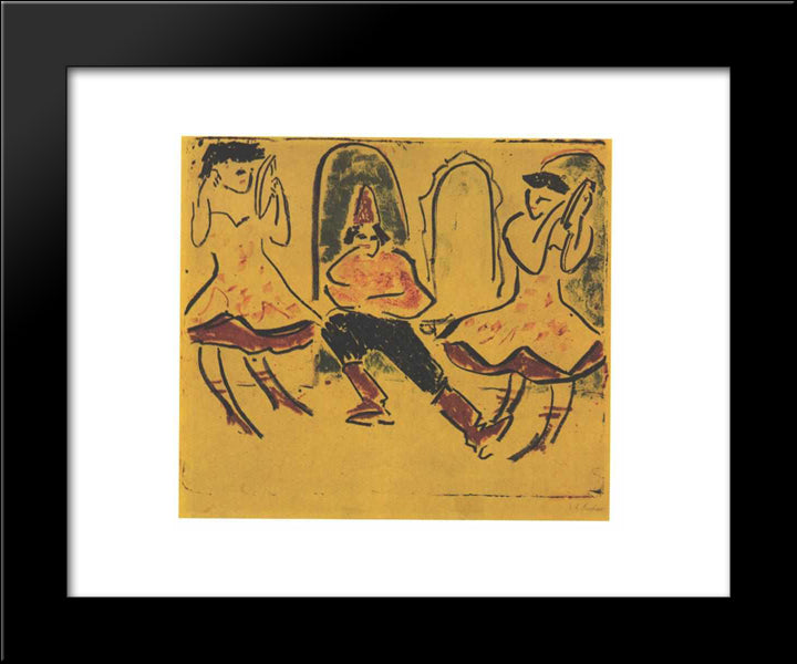 Hungarian Dance 20x24 Black Modern Wood Framed Art Print Poster by Kirchner, Ernst Ludwig