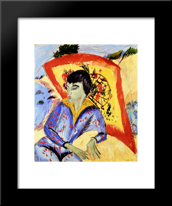 Japanese 20x24 Black Modern Wood Framed Art Print Poster by Kirchner, Ernst Ludwig