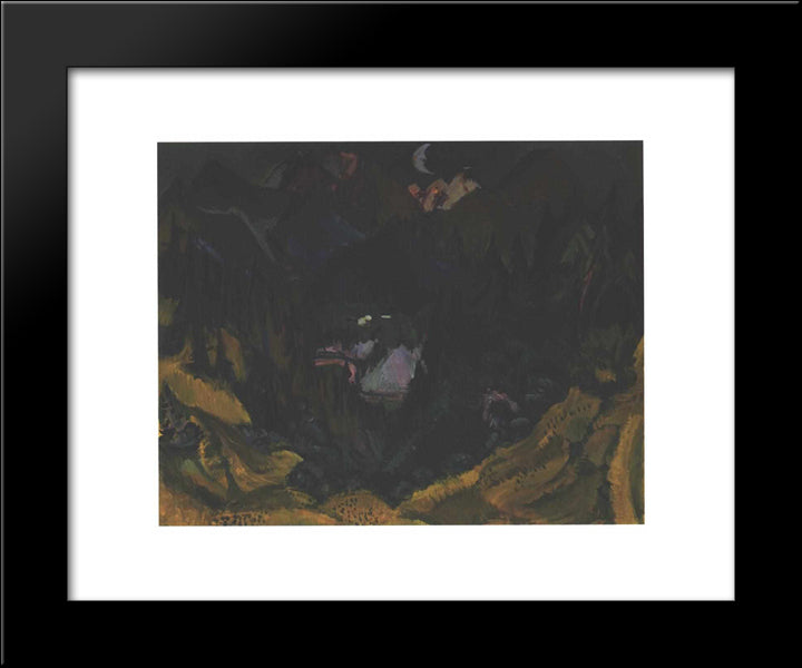Junkerboden 20x24 Black Modern Wood Framed Art Print Poster by Kirchner, Ernst Ludwig