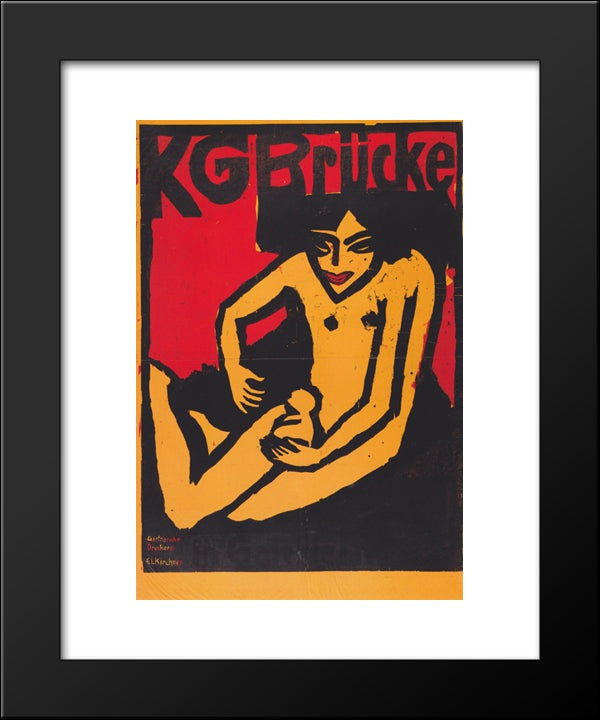 Kg Brucke 20x24 Black Modern Wood Framed Art Print Poster by Kirchner, Ernst Ludwig