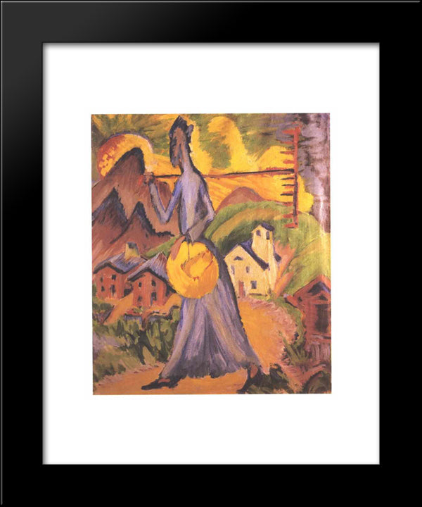 Life On The Alpine Pasture 20x24 Black Modern Wood Framed Art Print Poster by Kirchner, Ernst Ludwig