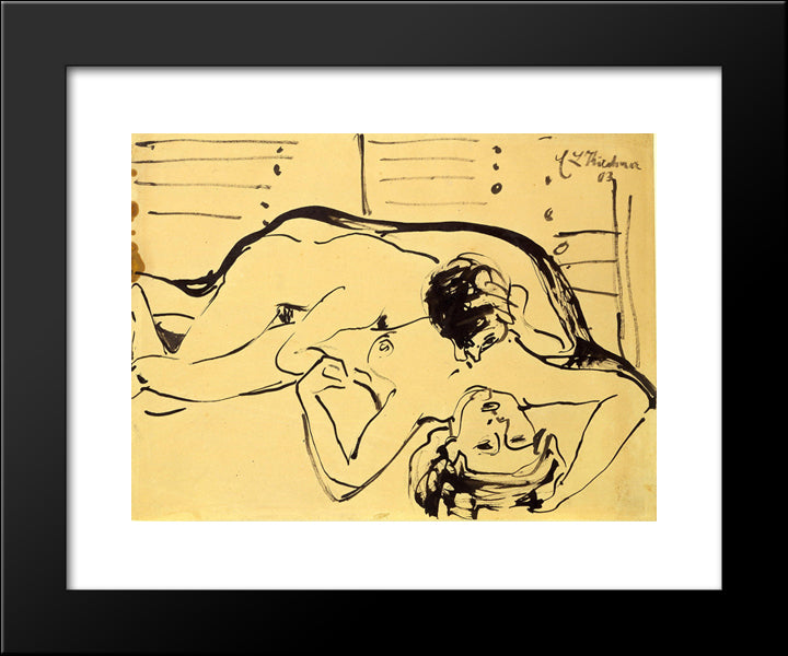 Lovers 20x24 Black Modern Wood Framed Art Print Poster by Kirchner, Ernst Ludwig