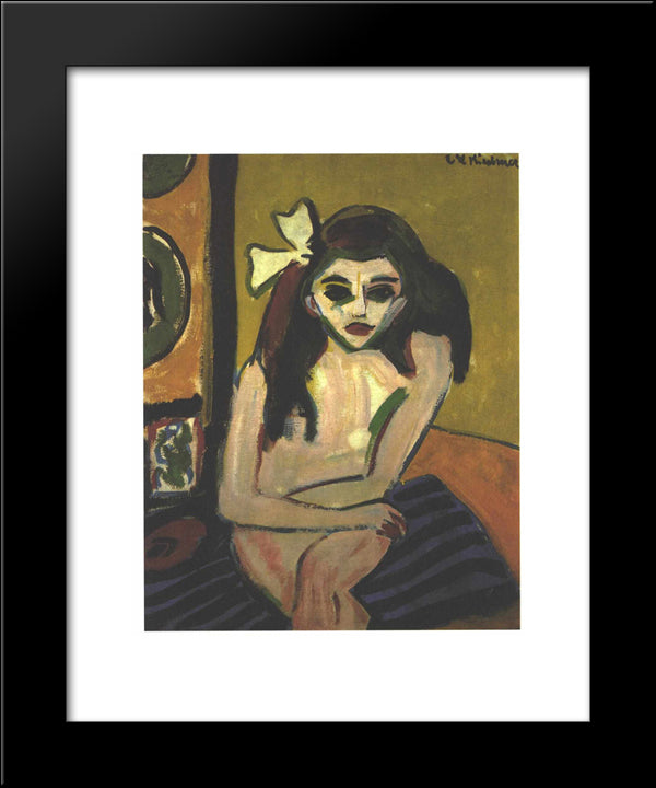 Marcella 20x24 Black Modern Wood Framed Art Print Poster by Kirchner, Ernst Ludwig