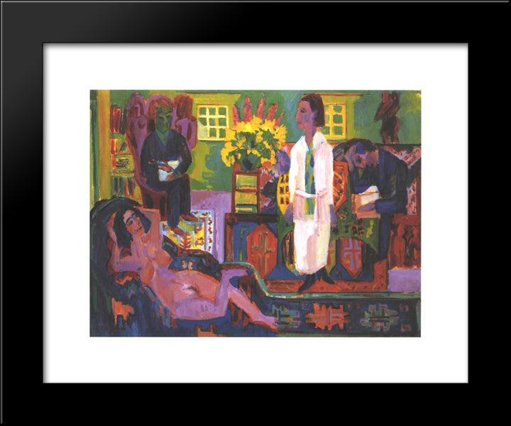 Modern Boheme 20x24 Black Modern Wood Framed Art Print Poster by Kirchner, Ernst Ludwig