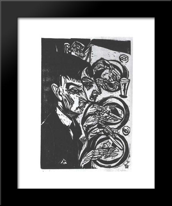 Nervous People Eating 20x24 Black Modern Wood Framed Art Print Poster by Kirchner, Ernst Ludwig