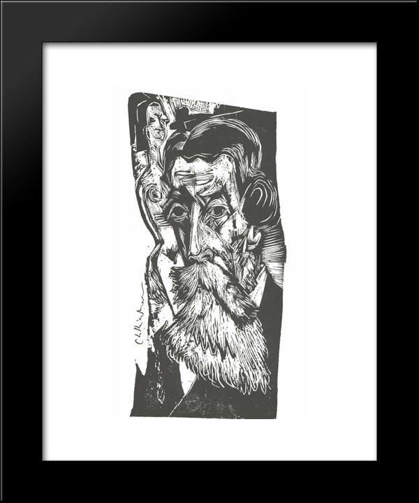 Portrait Of Ludwig Schames 20x24 Black Modern Wood Framed Art Print Poster by Kirchner, Ernst Ludwig