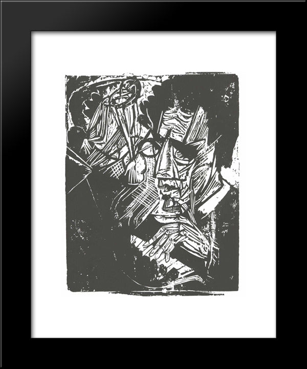 Portrait Of The Conductor And Composer Otto Klemperer 20x24 Black Modern Wood Framed Art Print Poster by Kirchner, Ernst Ludwig