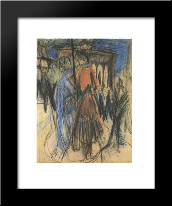 Postdamerplatz 20x24 Black Modern Wood Framed Art Print Poster by Kirchner, Ernst Ludwig
