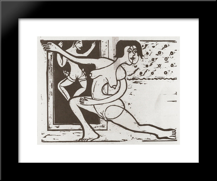 Practising Dancer 20x24 Black Modern Wood Framed Art Print Poster by Kirchner, Ernst Ludwig