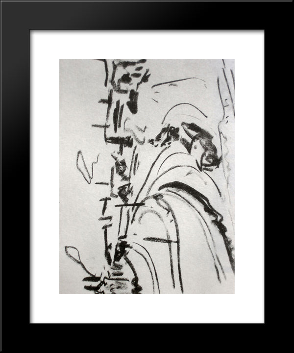 Railway In Dresden 20x24 Black Modern Wood Framed Art Print Poster by Kirchner, Ernst Ludwig