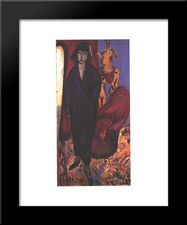 Russian Woman 20x24 Black Modern Wood Framed Art Print Poster by Kirchner, Ernst Ludwig