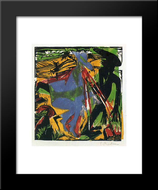 Schlemihls Entcounter With The Shadow 20x24 Black Modern Wood Framed Art Print Poster by Kirchner, Ernst Ludwig