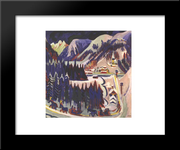 Sertigtal 20x24 Black Modern Wood Framed Art Print Poster by Kirchner, Ernst Ludwig