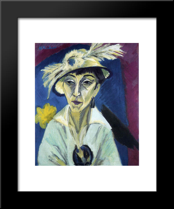 Sick Woman 20x24 Black Modern Wood Framed Art Print Poster by Kirchner, Ernst Ludwig