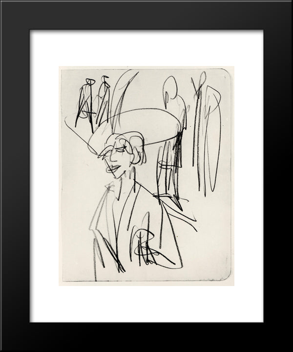 Study On Red Tart 20x24 Black Modern Wood Framed Art Print Poster by Kirchner, Ernst Ludwig