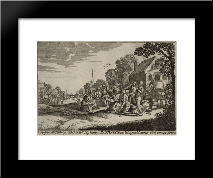 Autumn 20x24 Black Modern Wood Framed Art Print Poster by Velde, Esaias van de