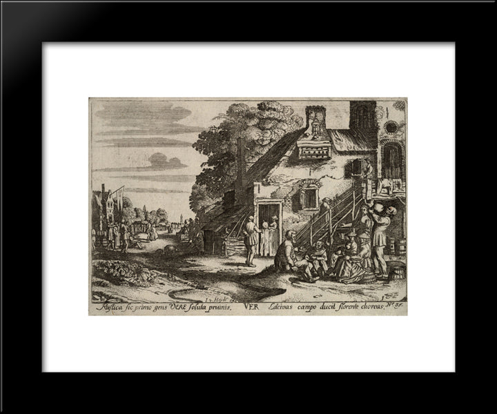 Spring 20x24 Black Modern Wood Framed Art Print Poster by Velde, Esaias van de