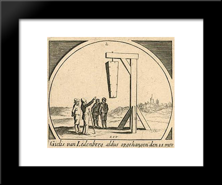 The Hanging Of Gilles Van Ledenberg 20x24 Black Modern Wood Framed Art Print Poster by Velde, Esaias van de