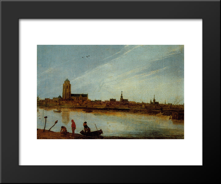 View Of Zierikzee 20x24 Black Modern Wood Framed Art Print Poster by Velde, Esaias van de
