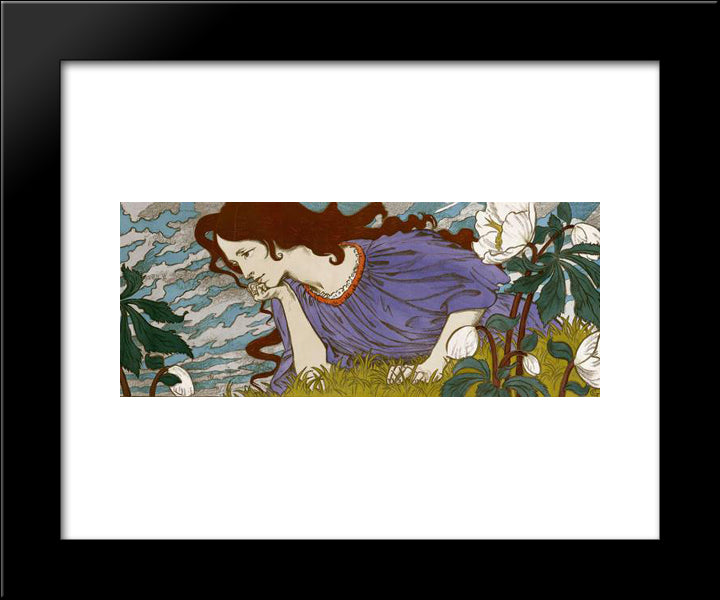 Anxiete 20x24 Black Modern Wood Framed Art Print Poster by Grasset, Eugene