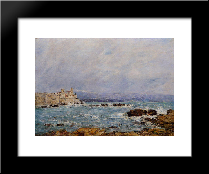 Antibes, The Rocks Of The Islet 20x24 Black Modern Wood Framed Art Print Poster by Boudin, Eugene
