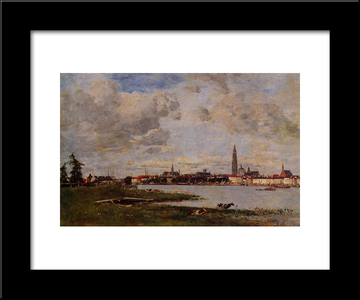 Antwerp, The Head Of Flanders 20x24 Black Modern Wood Framed Art Print Poster by Boudin, Eugene