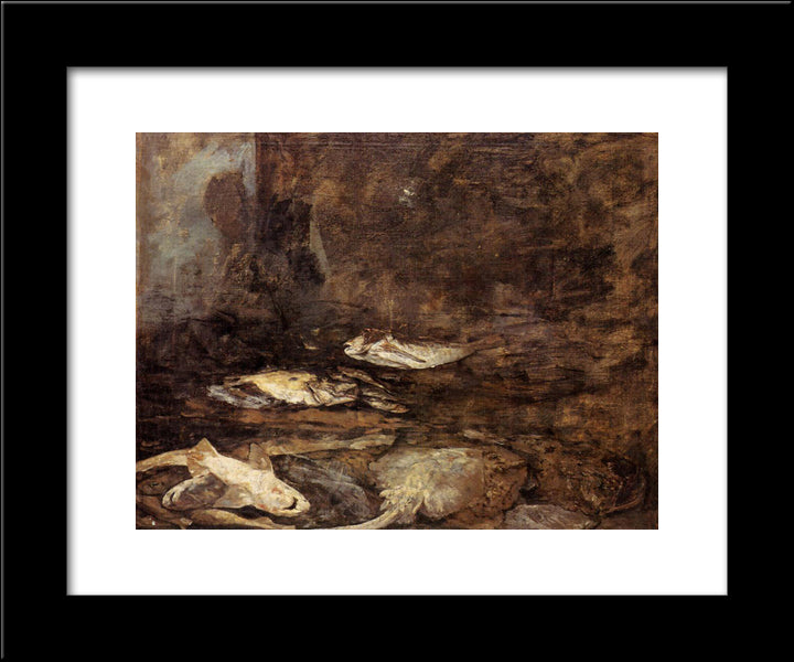 Fish, Skate And Dogfish 20x24 Black Modern Wood Framed Art Print Poster by Boudin, Eugene