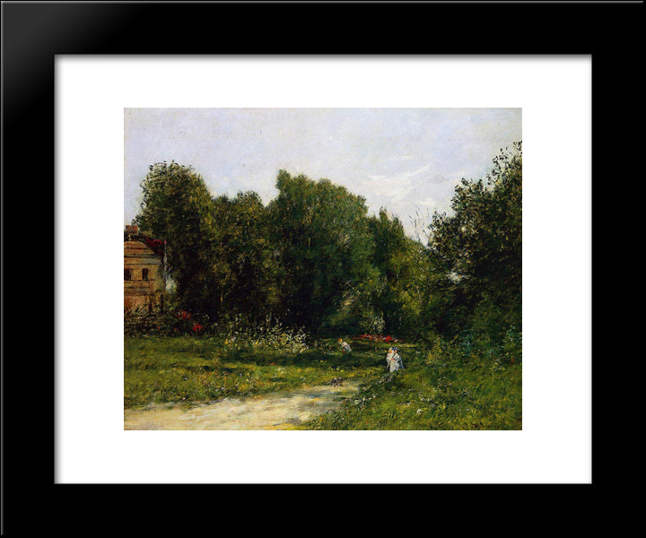 Park Cordieres A Trouville 20x24 Black Modern Wood Framed Art Print Poster by Boudin, Eugene
