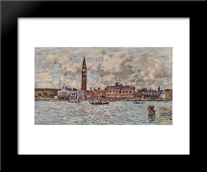 San-Marco Square In Venice 20x24 Black Modern Wood Framed Art Print Poster by Boudin, Eugene