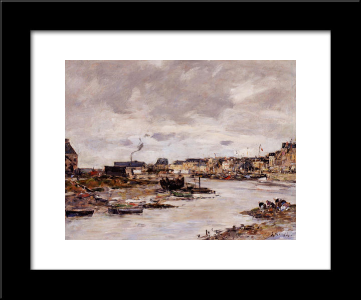 The Inner Port Of Trouville At Low Tide 20x24 Black Modern Wood Framed Art Print Poster by Boudin, Eugene