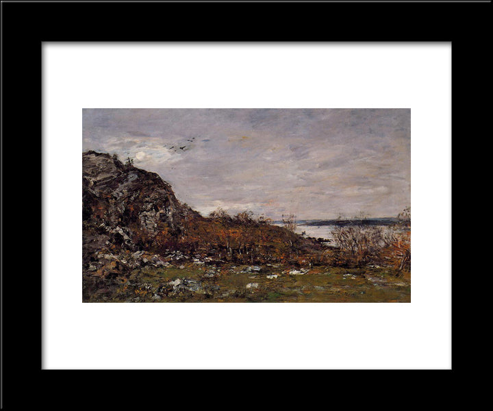 The Mouth Of The Elorn In The Area Of Brest 20x24 Black Modern Wood Framed Art Print Poster by Boudin, Eugene