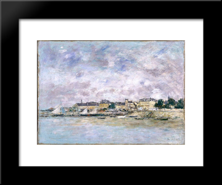 The Port, Trouville 20x24 Black Modern Wood Framed Art Print Poster by Boudin, Eugene