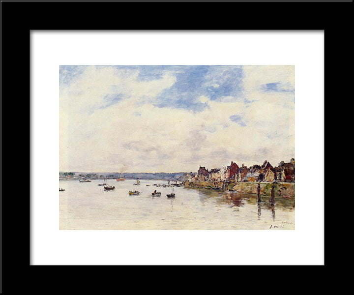 The Rocks At Saint-Vaast-La-Hougue 20x24 Black Modern Wood Framed Art Print Poster by Boudin, Eugene