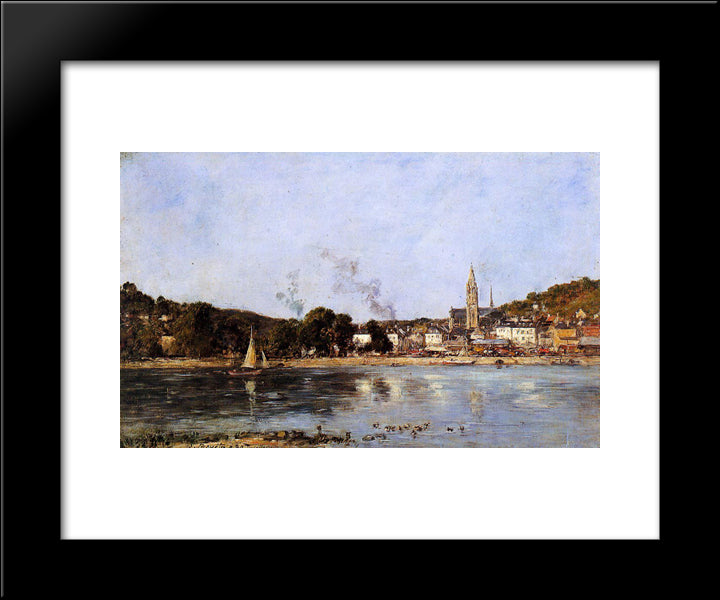 The Rocks Of L'Ilette And The Fortifications 20x24 Black Modern Wood Framed Art Print Poster by Boudin, Eugene