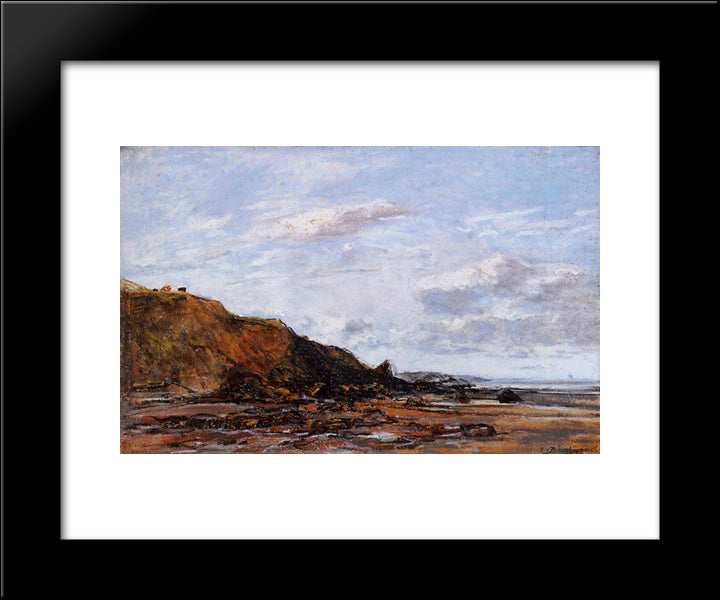 The Sea At Douarnenez 20x24 Black Modern Wood Framed Art Print Poster by Boudin, Eugene