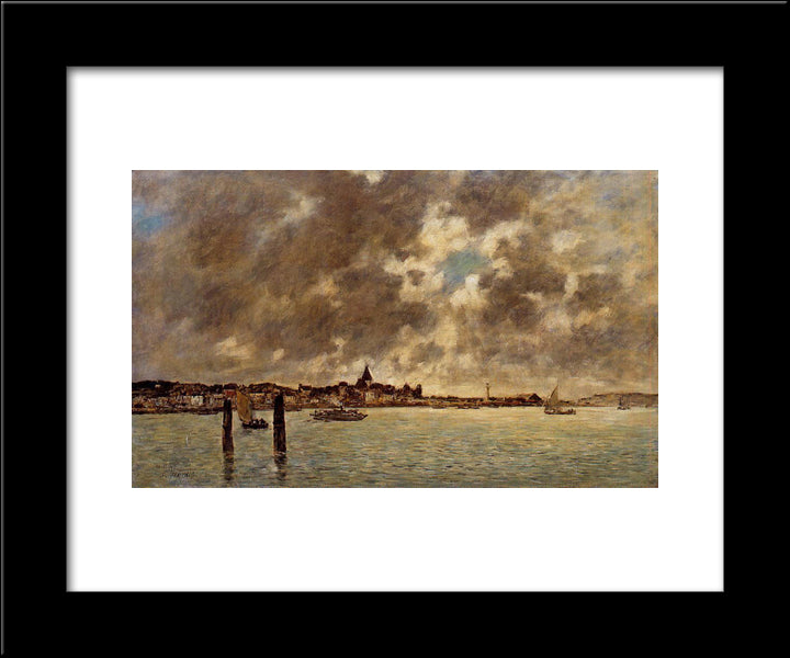 The Seashore 20x24 Black Modern Wood Framed Art Print Poster by Boudin, Eugene