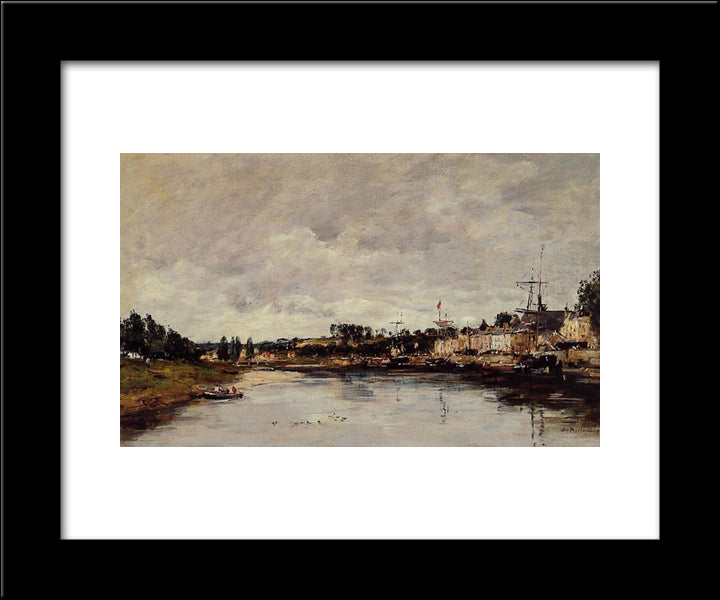 The Somme At Saint-Valery-Sur-Somme 20x24 Black Modern Wood Framed Art Print Poster by Boudin, Eugene