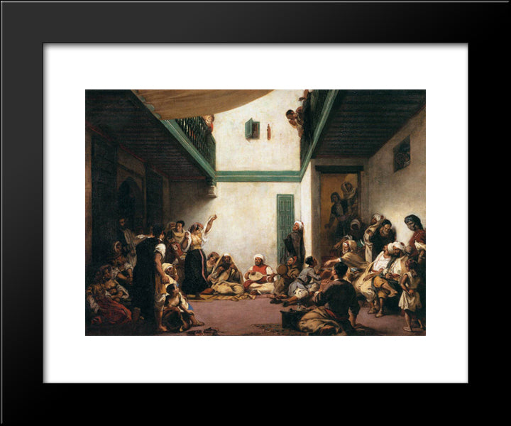 A Jewish Wedding In Morocco 20x24 Black Modern Wood Framed Art Print Poster by Delacroix, Eugene