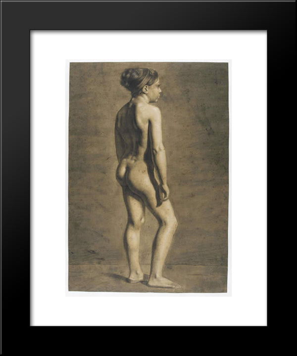 Academy Of Young Woman 20x24 Black Modern Wood Framed Art Print Poster by Delacroix, Eugene