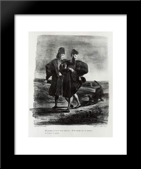 Faust, Goethe'S Tragedy 20x24 Black Modern Wood Framed Art Print Poster by Delacroix, Eugene