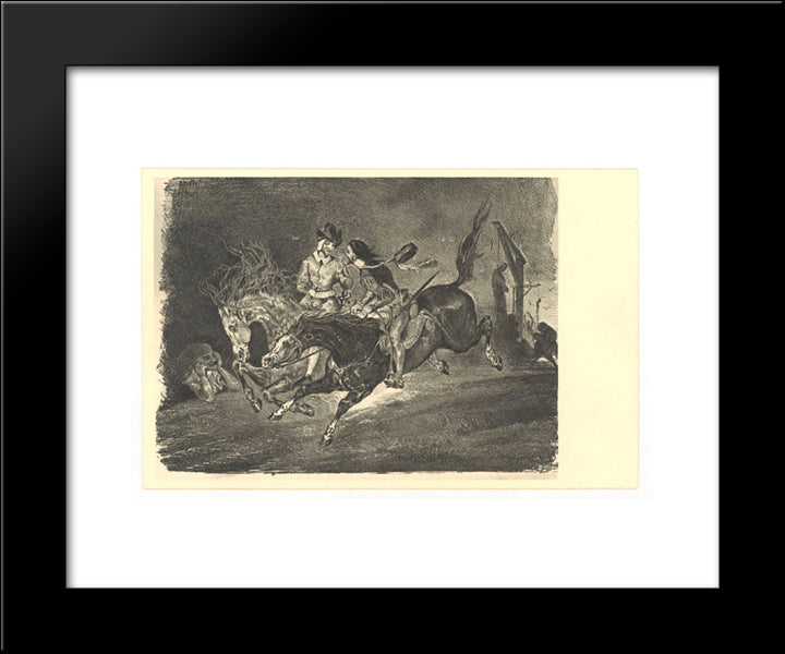 Faust 20x24 Black Modern Wood Framed Art Print Poster by Delacroix, Eugene