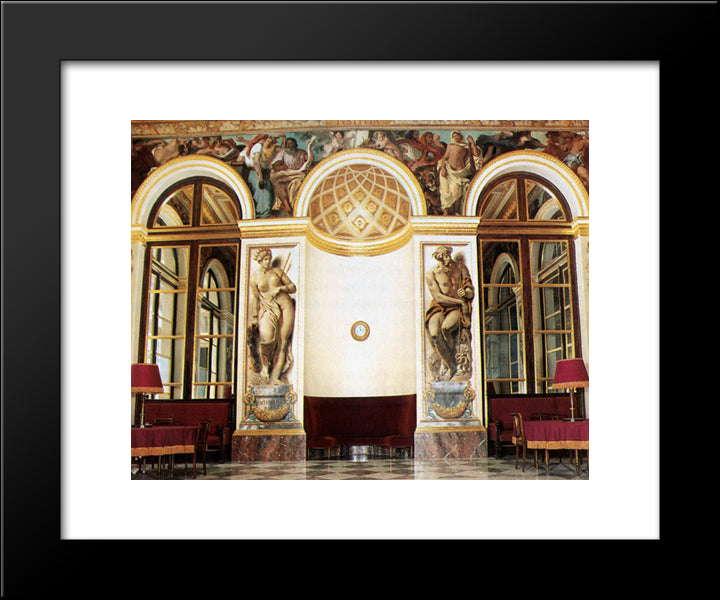 Frescoes On The West Wall (Salon Du Roi, Palais Bourbon, Paris) 20x24 Black Modern Wood Framed Art Print Poster by Delacroix, Eugene
