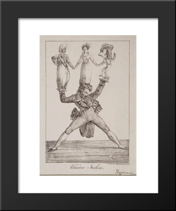 The Italian Theatre 20x24 Black Modern Wood Framed Art Print Poster by Delacroix, Eugene