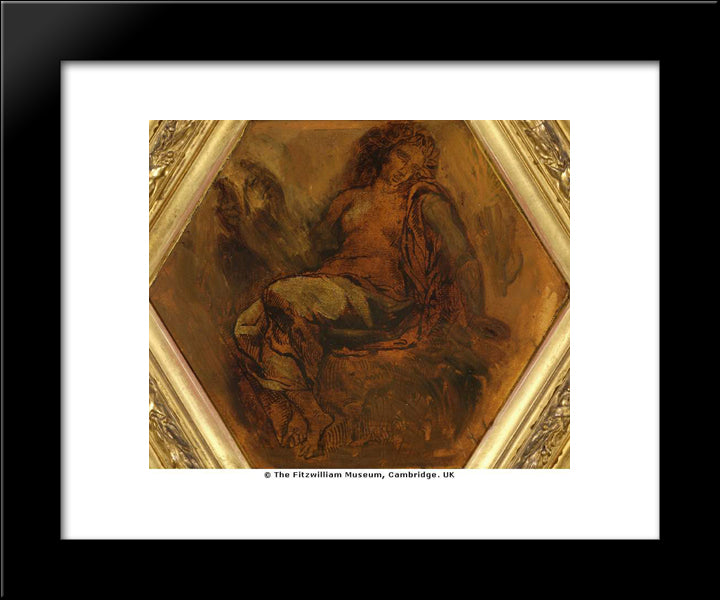 The Muse Of Orpheus 20x24 Black Modern Wood Framed Art Print Poster by Delacroix, Eugene